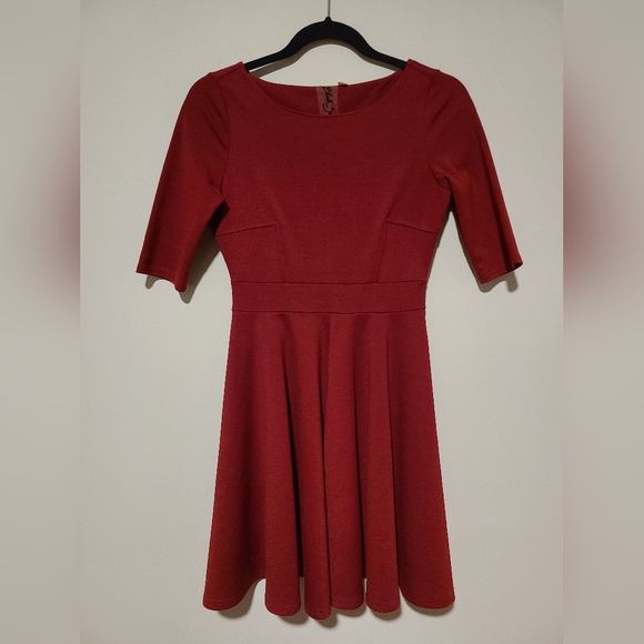 Black Swan Olivia Wine Red Skater Dress - Picture 4 of 9